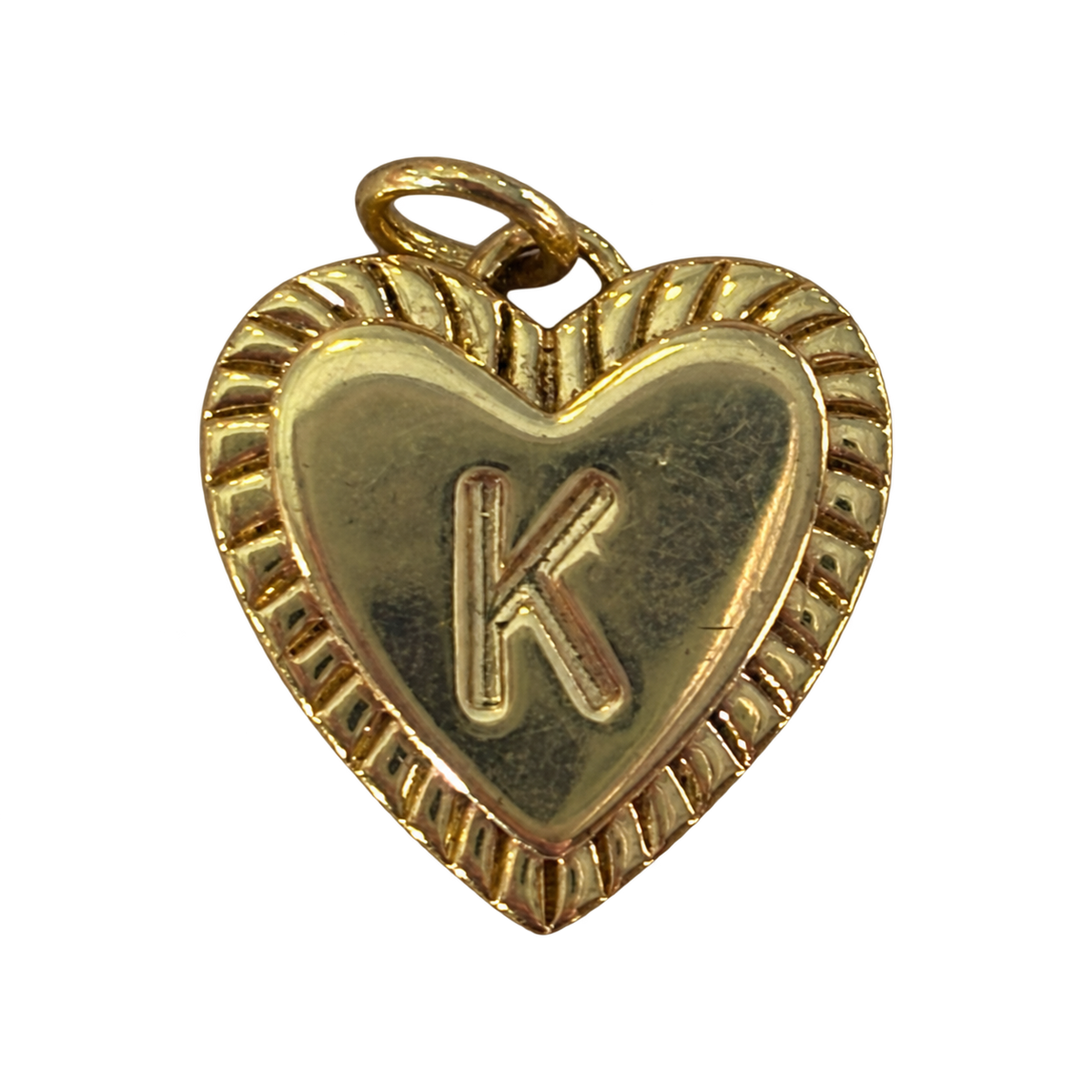 Heart filled letter K charm natural transparent image