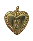 Heart filled letter M charm natural transparent image