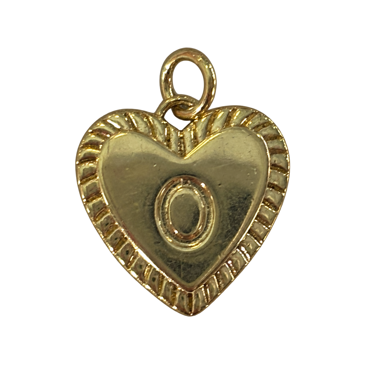 Heart filled letter O charm natural transparent image