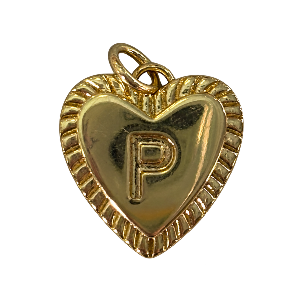 Heart filled letter P charm natural transparent image