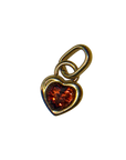January gold heart birthstone charm on transparent background