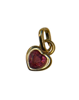 July gold heart birthstone charm on transparent background