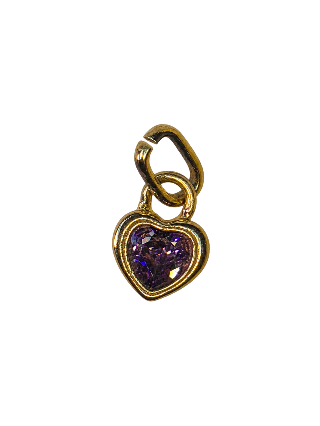 June gold heart birthstone charm on transparent background