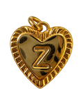 Gold heart letter Z charm on transparent background
