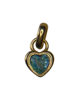 March gold heart birthstone charm on transparent background