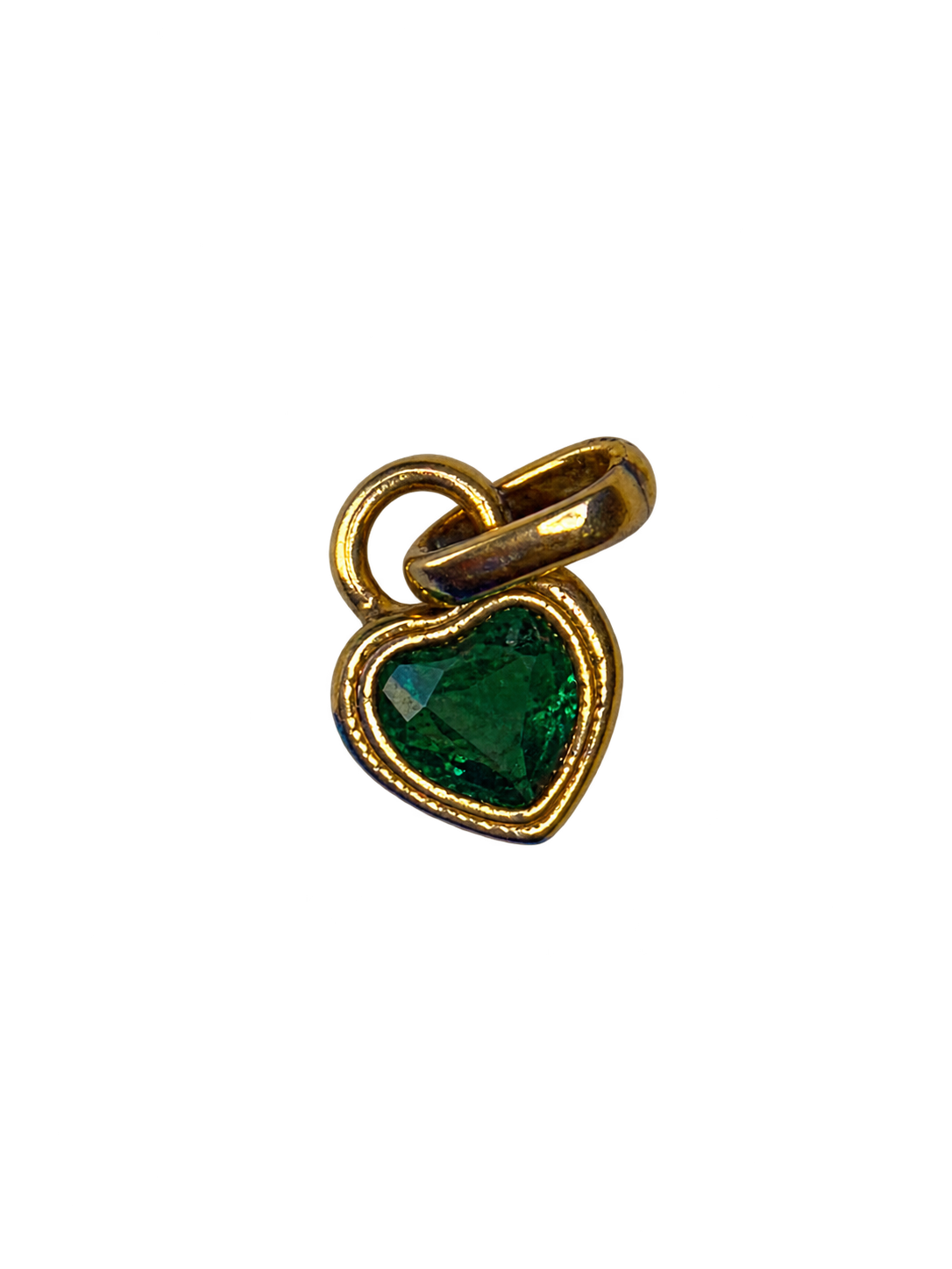 May gold heart birthstone charm on transparent background