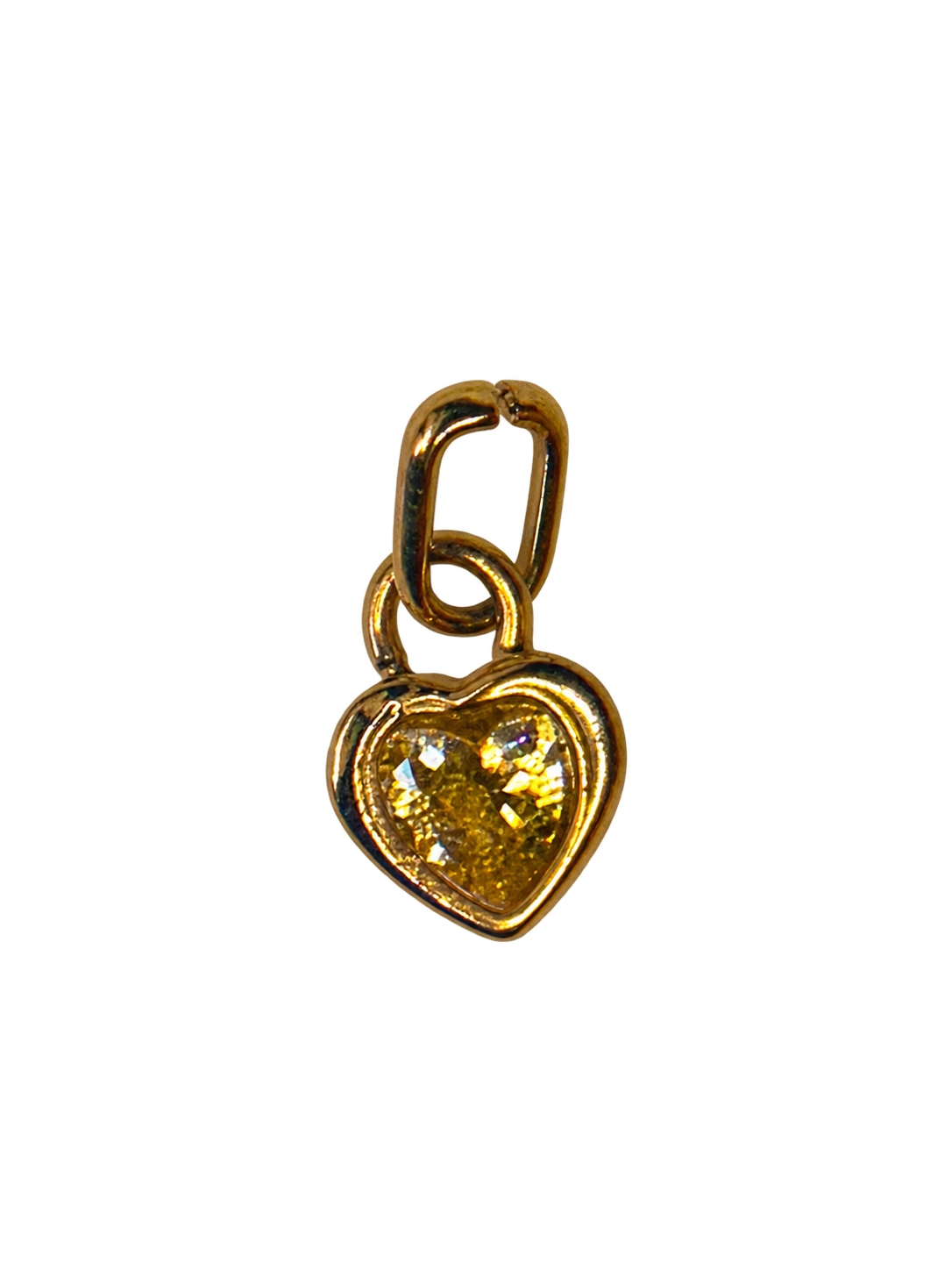 November gold heart birthstone charm on transparent background
