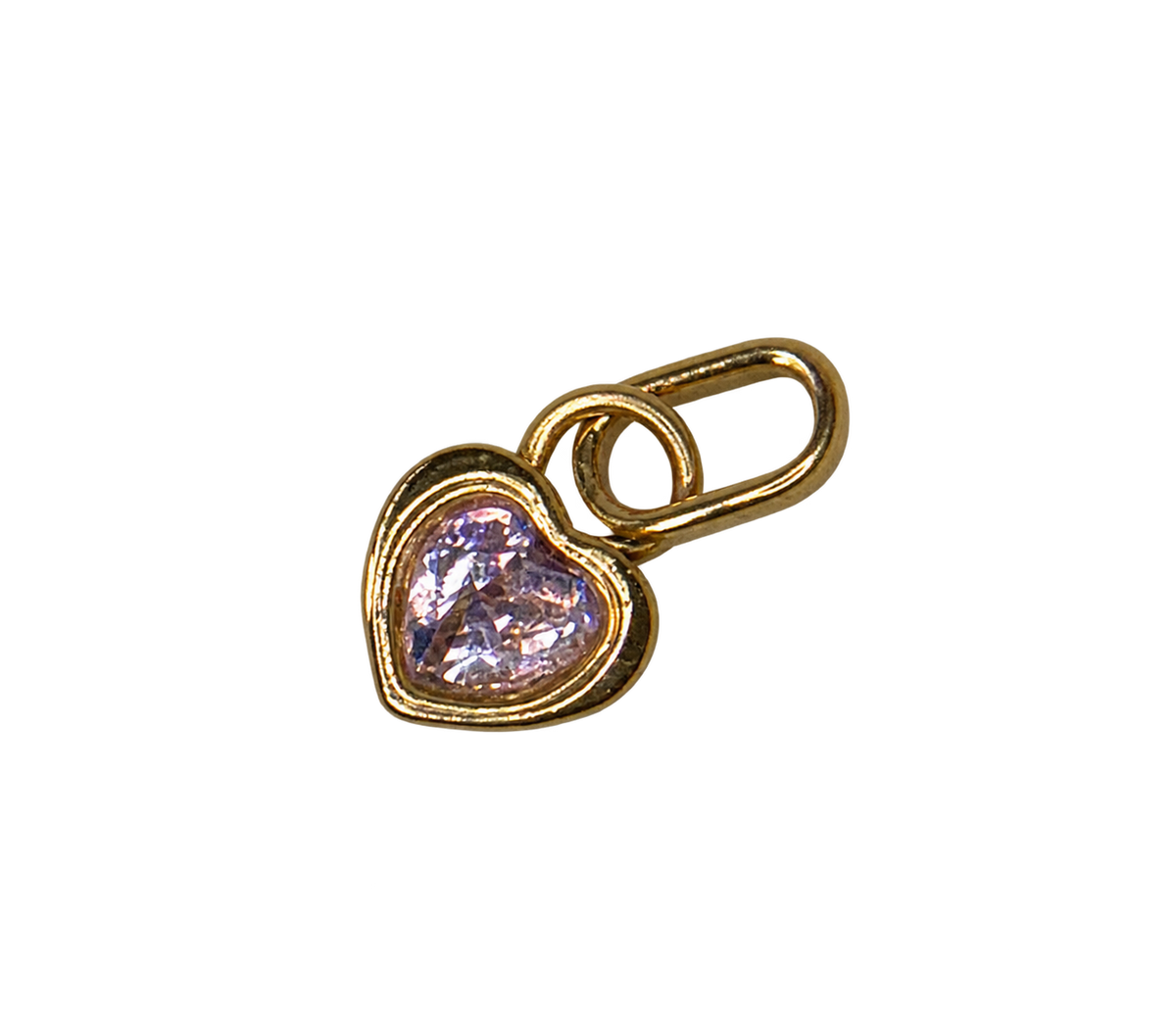 October gold heart birthstone charm on transparent background