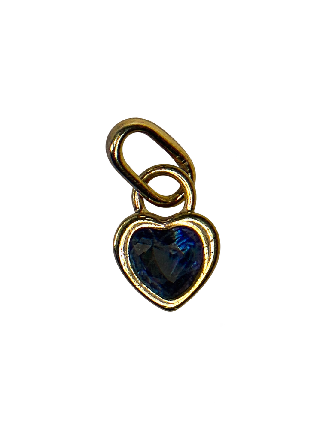 September gold heart birthstone charm on transparent background