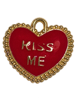 KISS ME HEART charm on transparent background