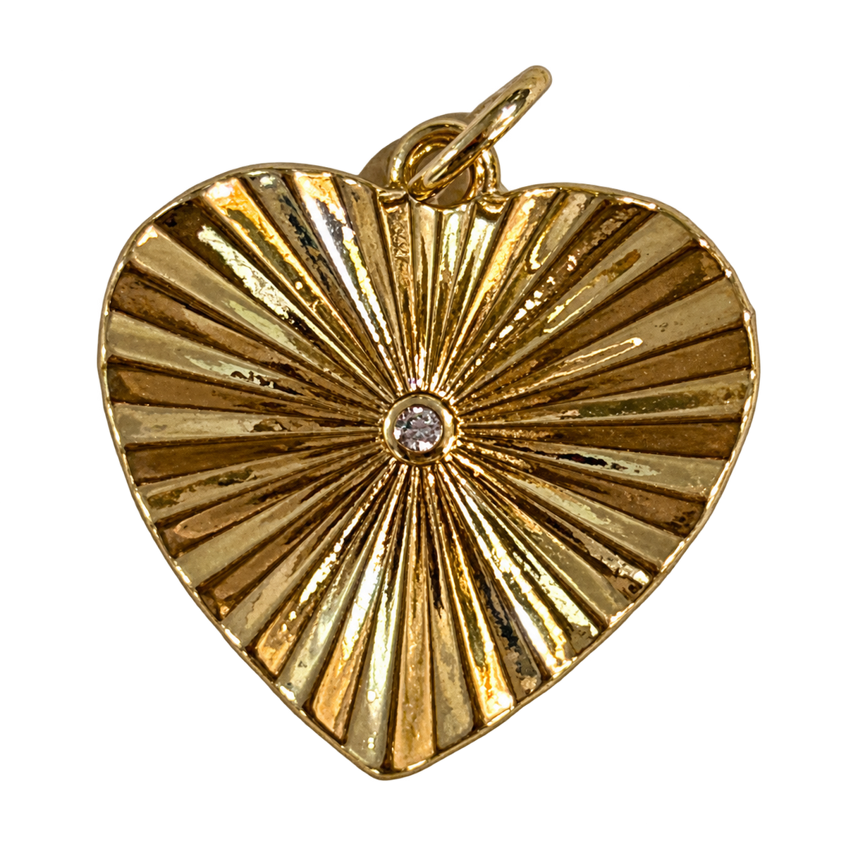 Golden Heart charm on transparent background
