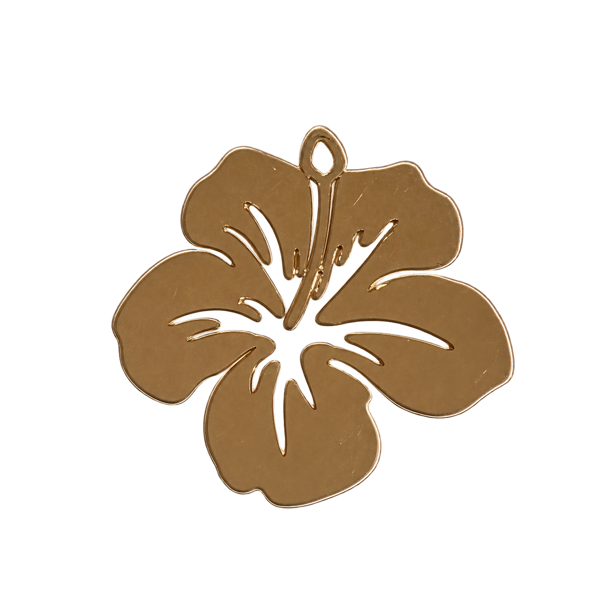 Flat Hibiscus flower charm on transparent background