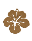 Flat Hibiscus flower charm on transparent background