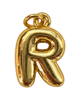 Gold jumbo bubble letter R charm fully edited transparent cutout