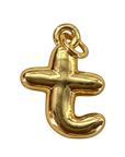 Gold jumbo bubble letter T charm fully edited transparent cutout