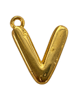 Gold jumbo bubble letter V charm fully edited transparent cutout
