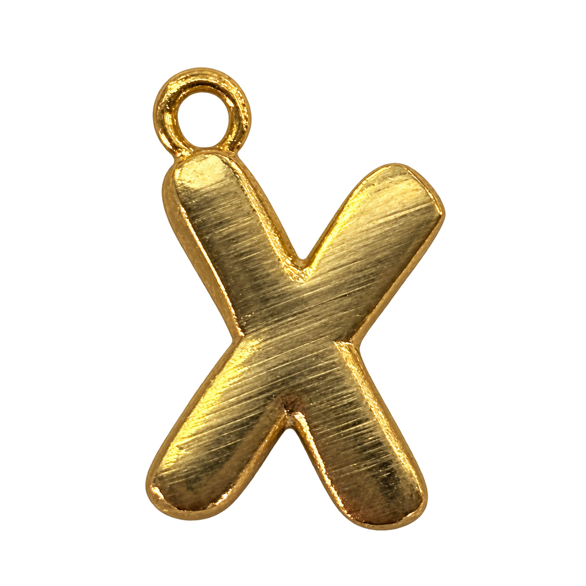 Gold jumbo bubble letter X charm fully edited transparent cutout