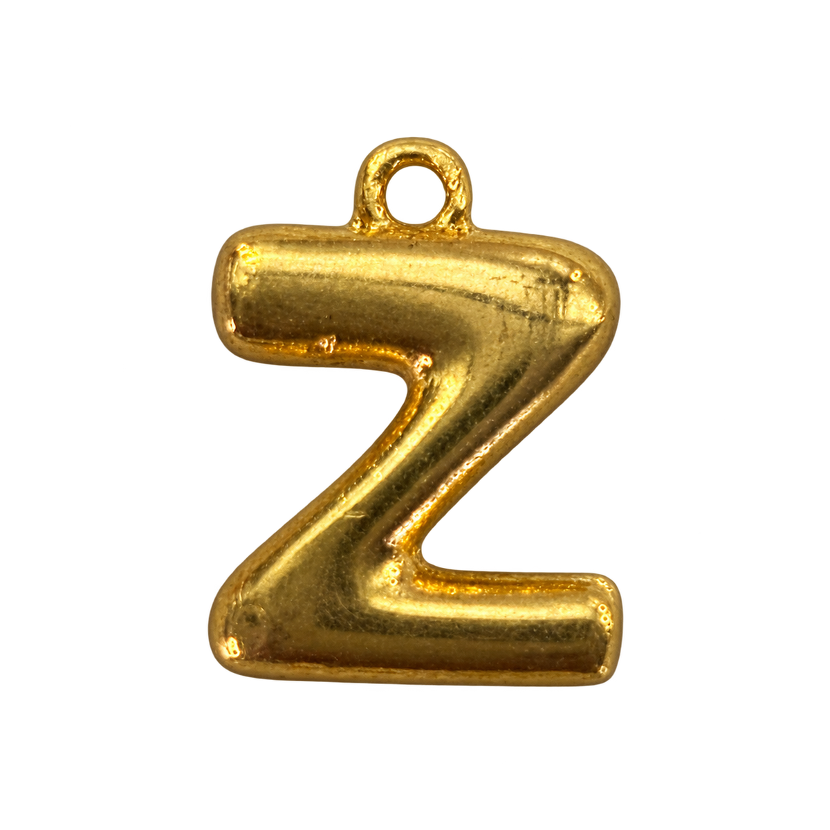 Gold jumbo bubble letter Z charm fully edited transparent cutout