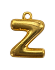 Gold jumbo bubble letter Z charm fully edited transparent cutout