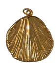 LEAF charm with original grooves and natural gold texture, transparent background