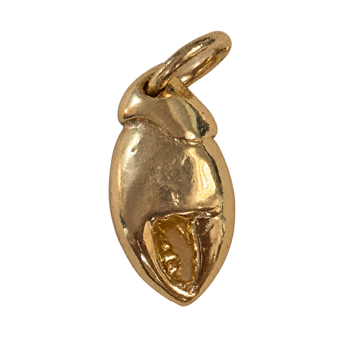 Lobster Claw charm natural finish, accurate original detail, transparent background