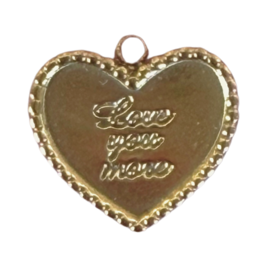 Love you more Charm, original color and details, transparent background