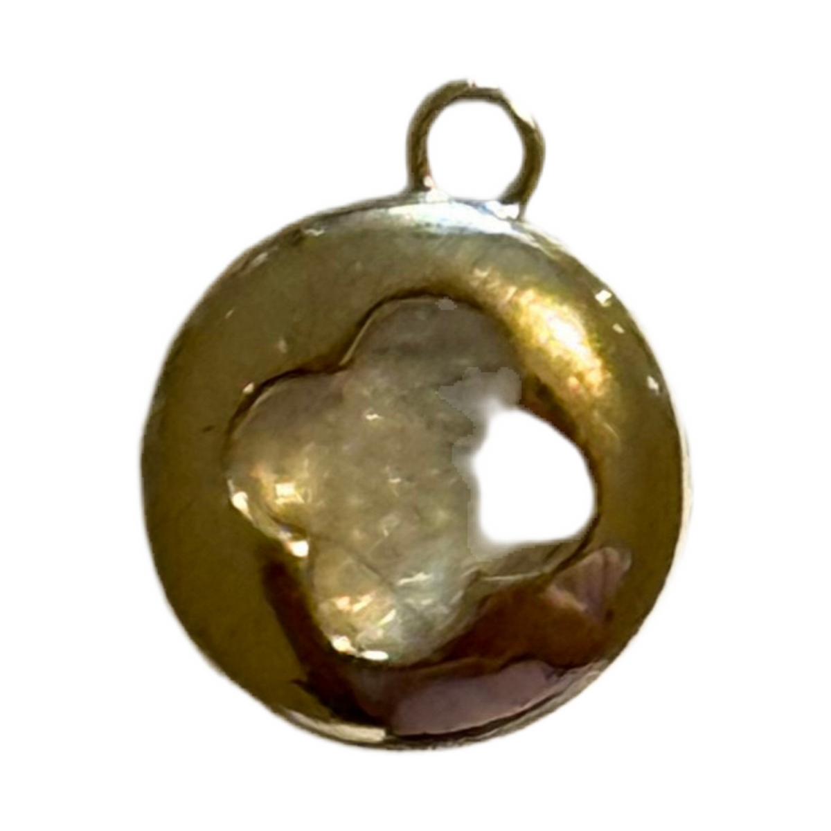 Mini round  Clover Charm on transparent background