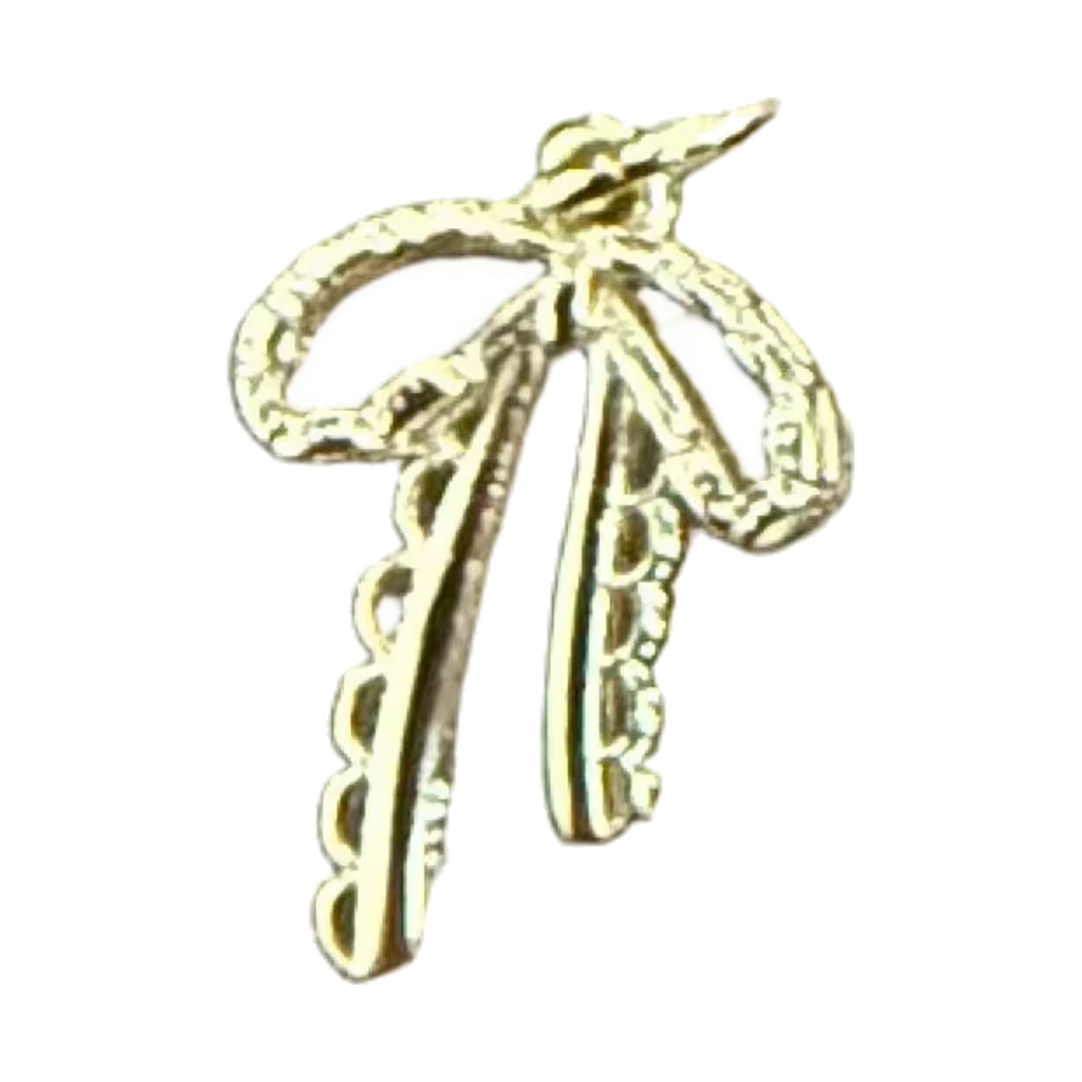 Little bow charm gold plated variant, natural transparent cutout