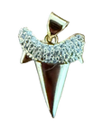 Small white-top diamond shark tooth charm, natural transparent cutout