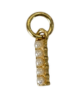 Gold pearl letter I charm on transparent background