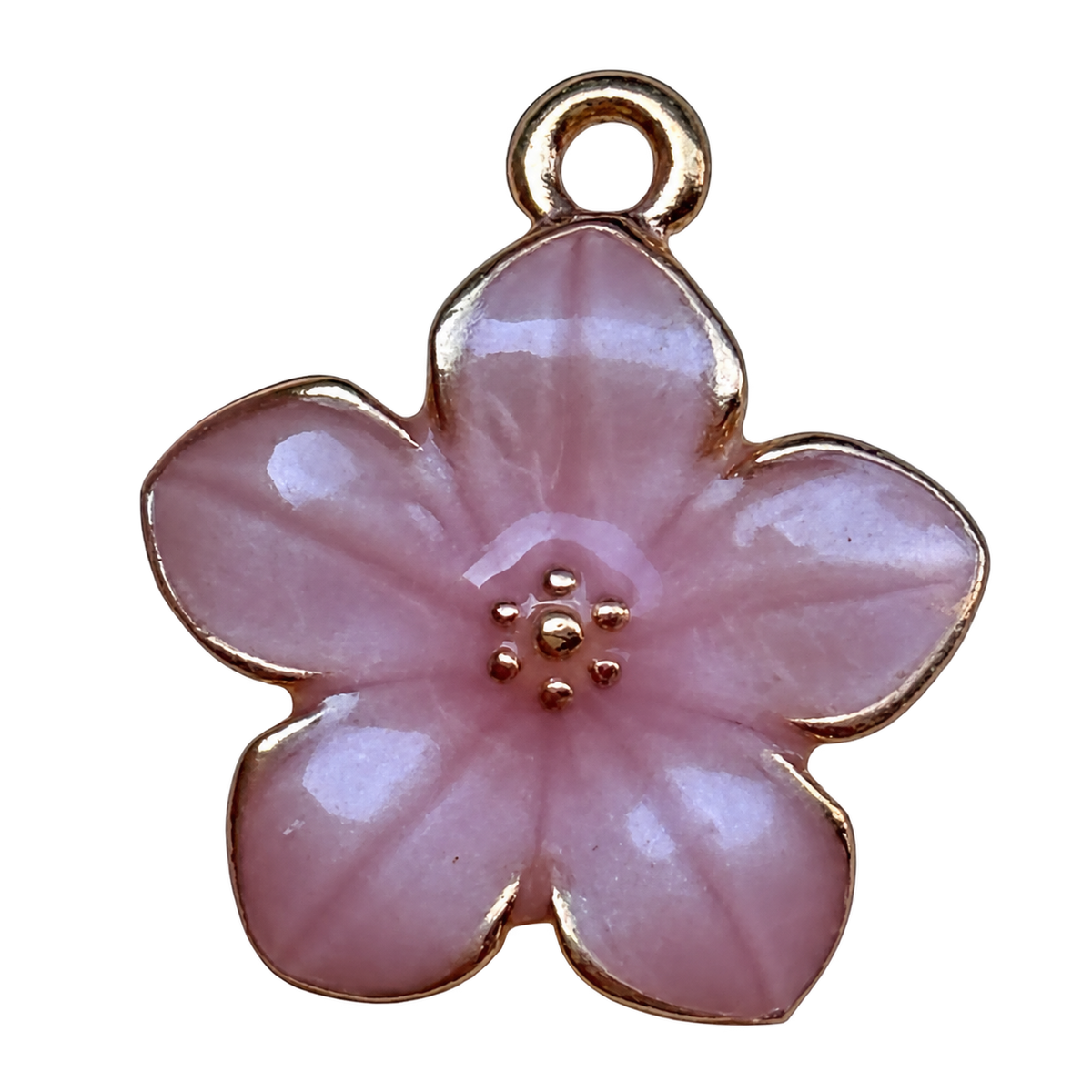 Pink Flower charm on transparent background