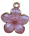 Pink Flower charm on transparent background