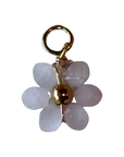 Pink Pearly flower charm, natural transparent product image