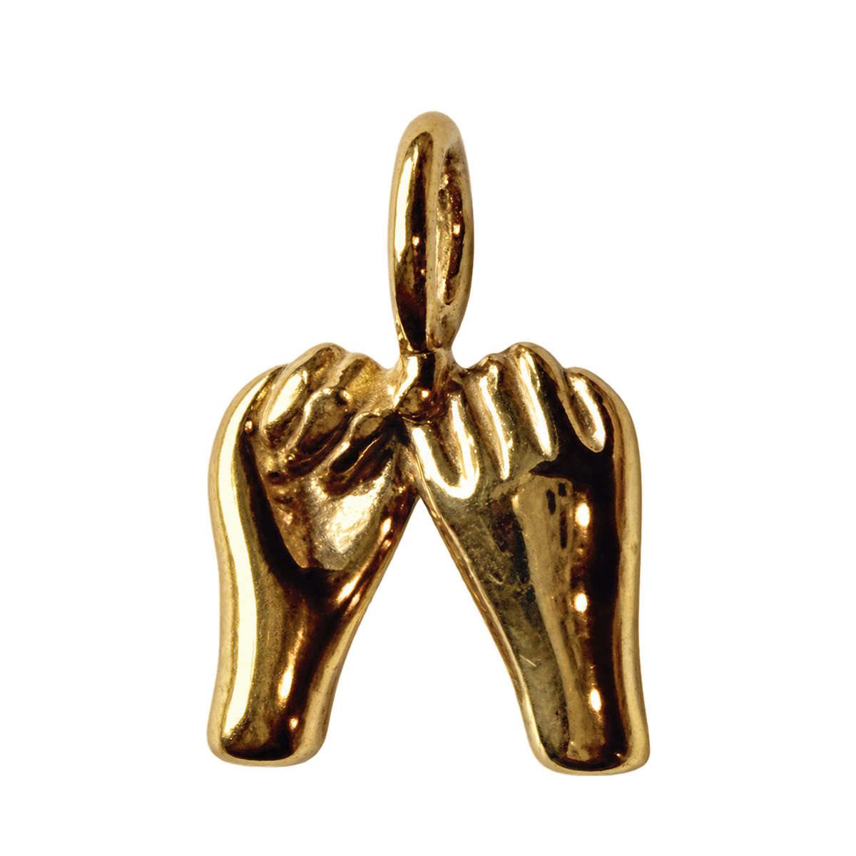 PVD Gold Plated Stainless Steel Pinky Promise Charm on transparent background
