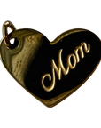 PVD Gold Plated Stainless Steel Mom Heart Charm on transparent background