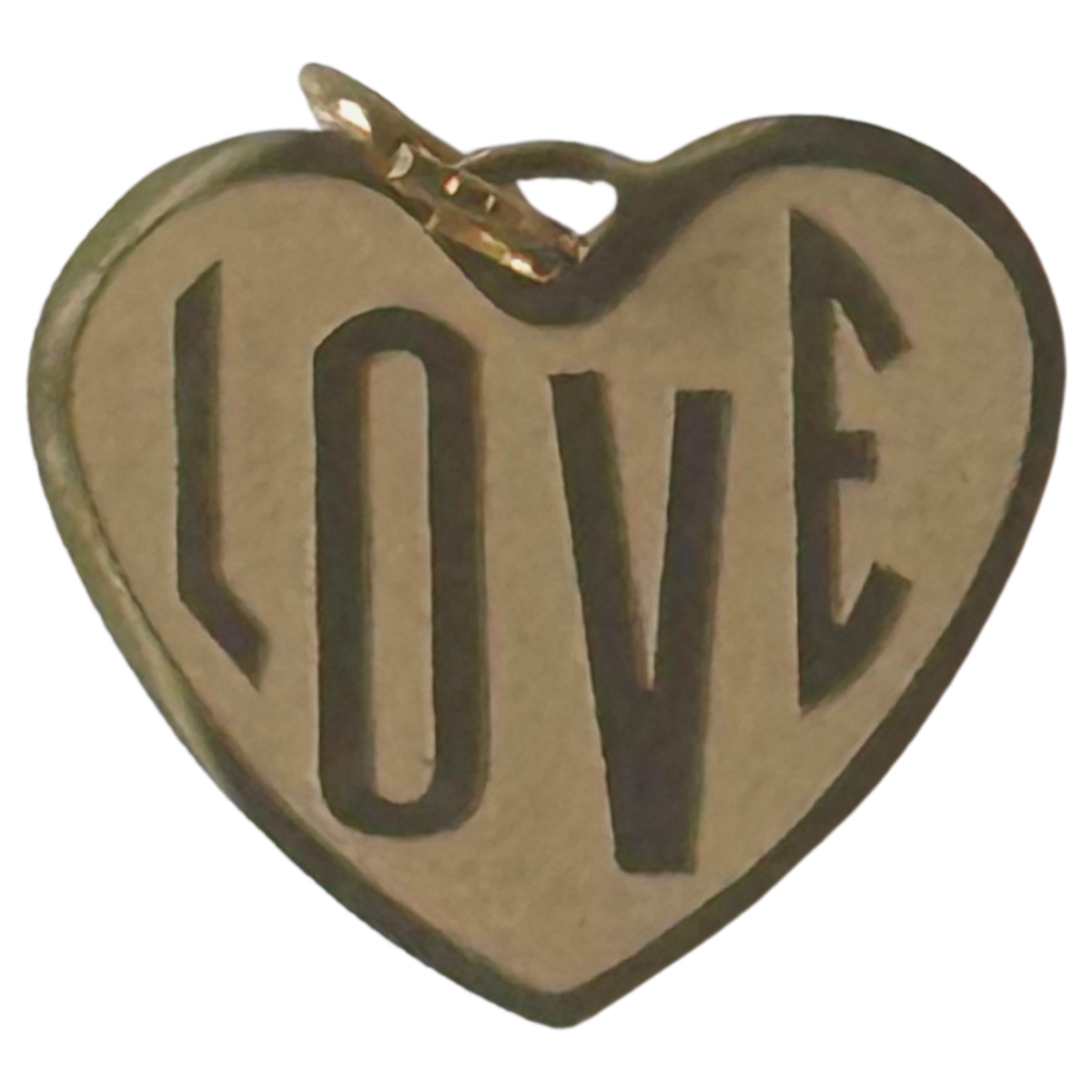 PVD gold Love Heart charm, natural transparent cutout