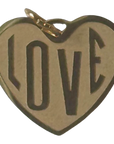 PVD gold Love Heart charm, natural transparent cutout