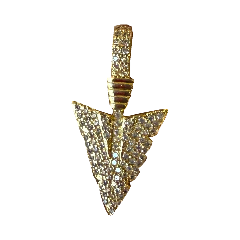 Medium all white diamond tooth charm, original stone pattern and gold color, transparent background