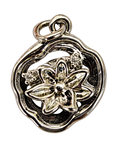 Silver Lily Pad Charm, transparent background