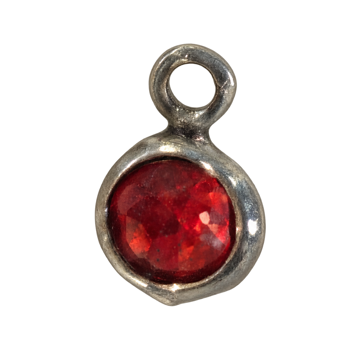 Silver small round birth stone, transparent background