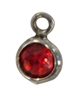 Silver small round birth stone, transparent background