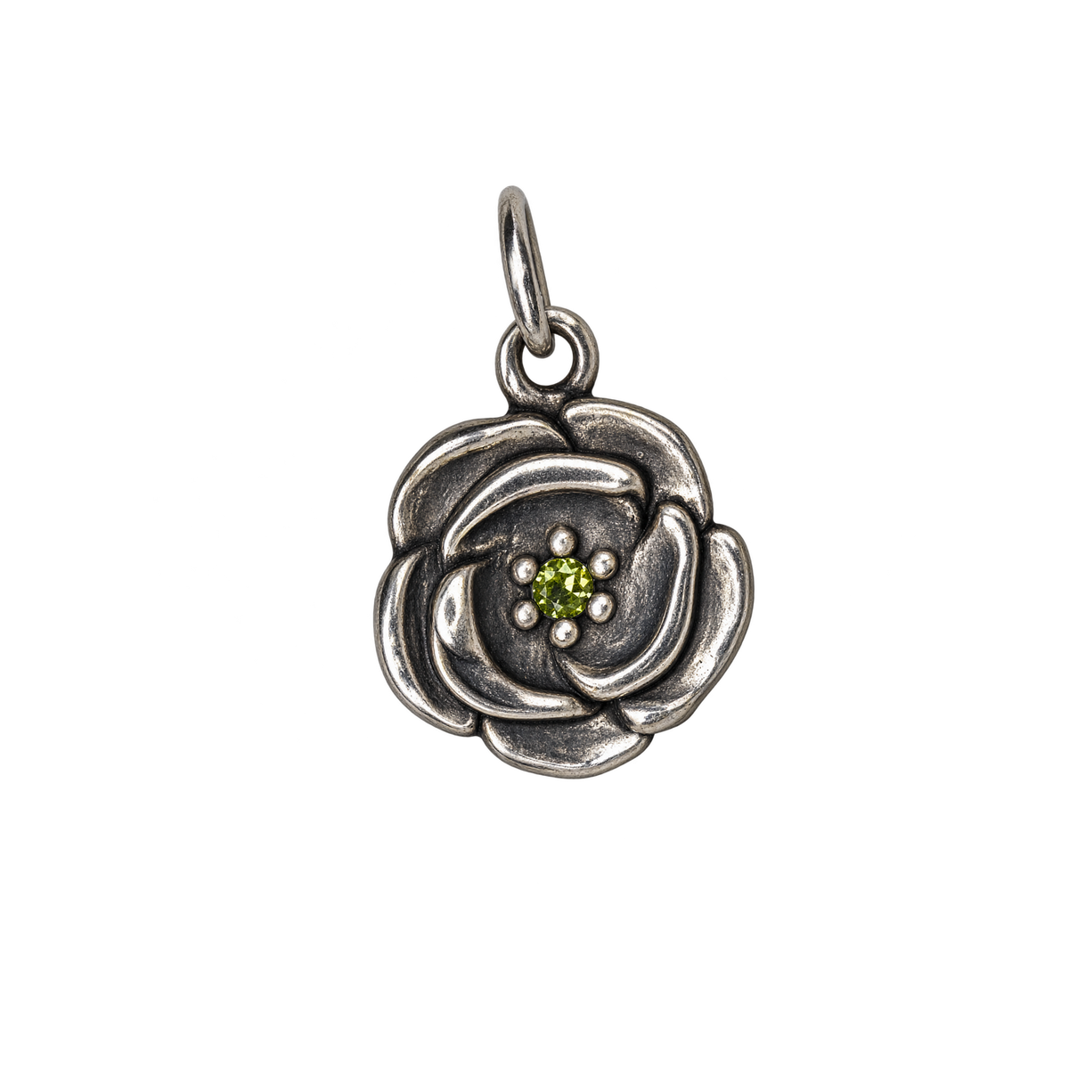 Silver August birth flower charm transparent full edit