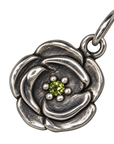 August silver birth flower charm, large transparent image