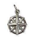 Silver compass on transparent background