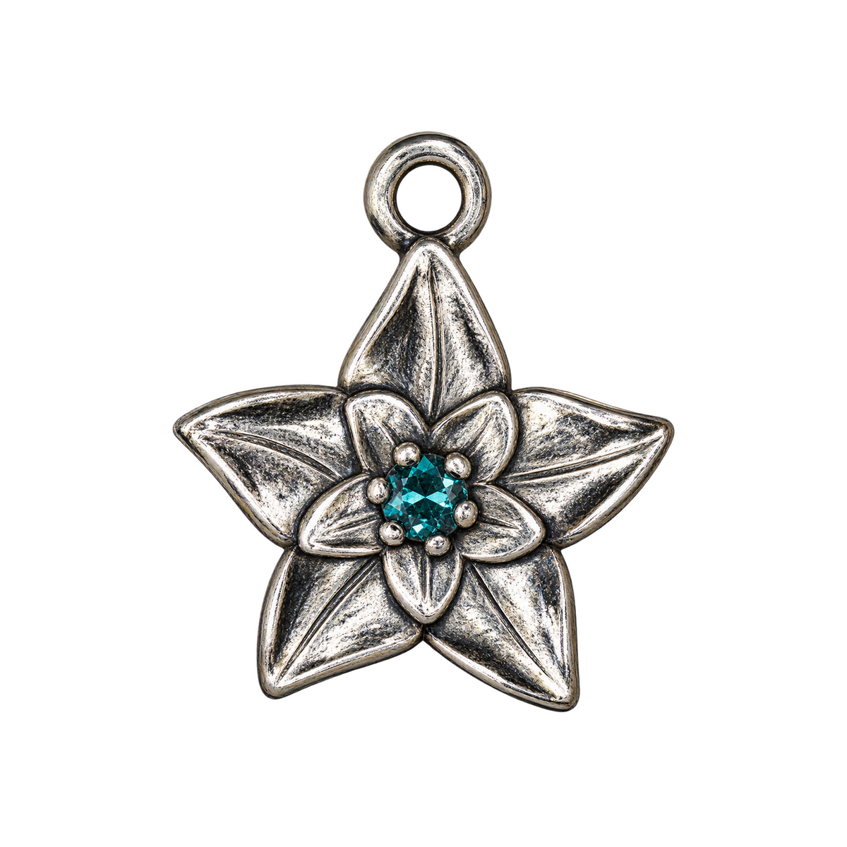 Silver December birth flower charm transparent full edit