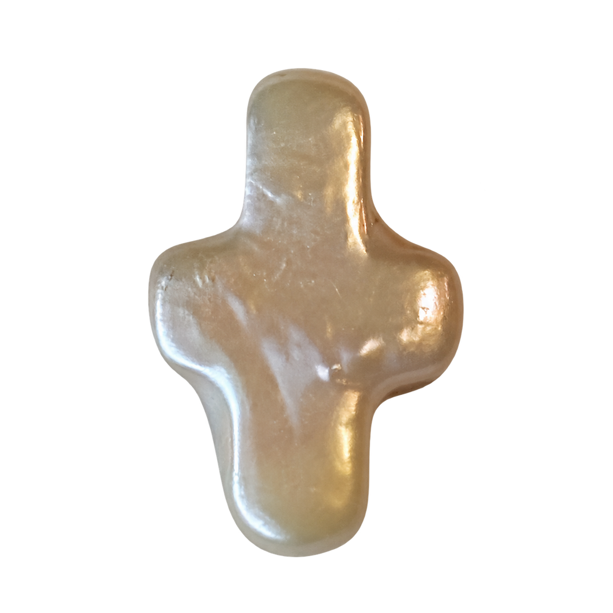 Silver Fresh Water Pearl Cross charm, natural transparent product image