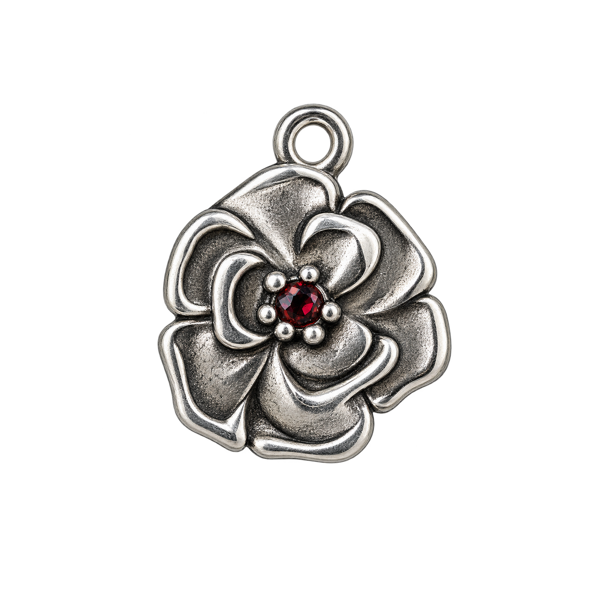 Silver January birth flower charm transparent full edit