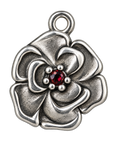 January silver birth flower charm, large transparent image