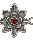 July silver birth flower charm, large transparent image