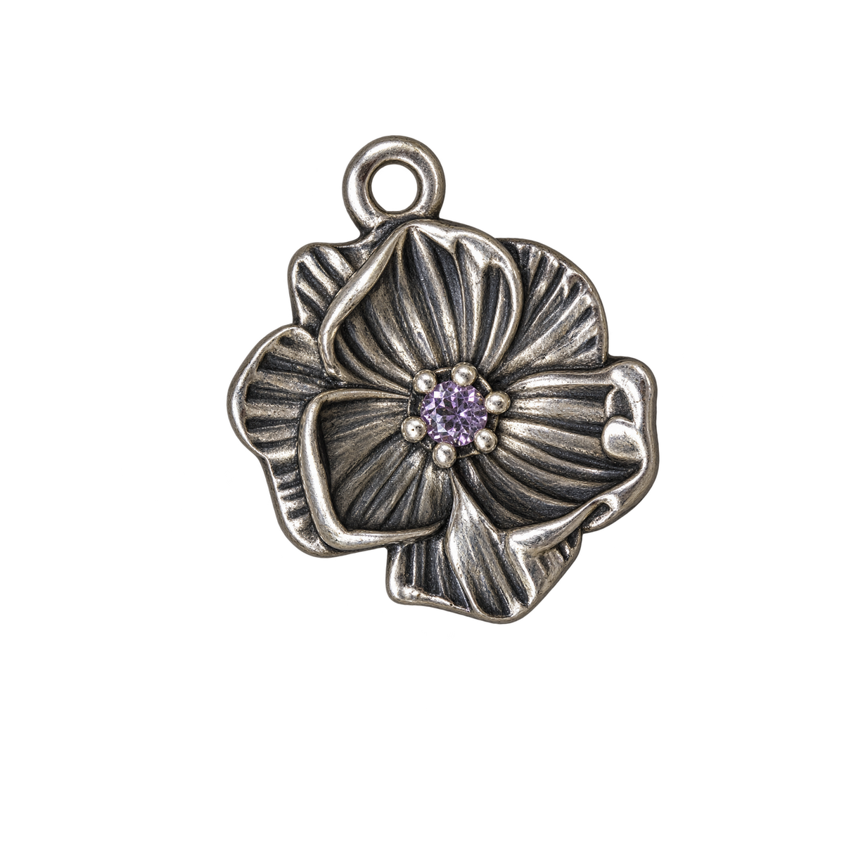 Silver June birth flower charm transparent full edit